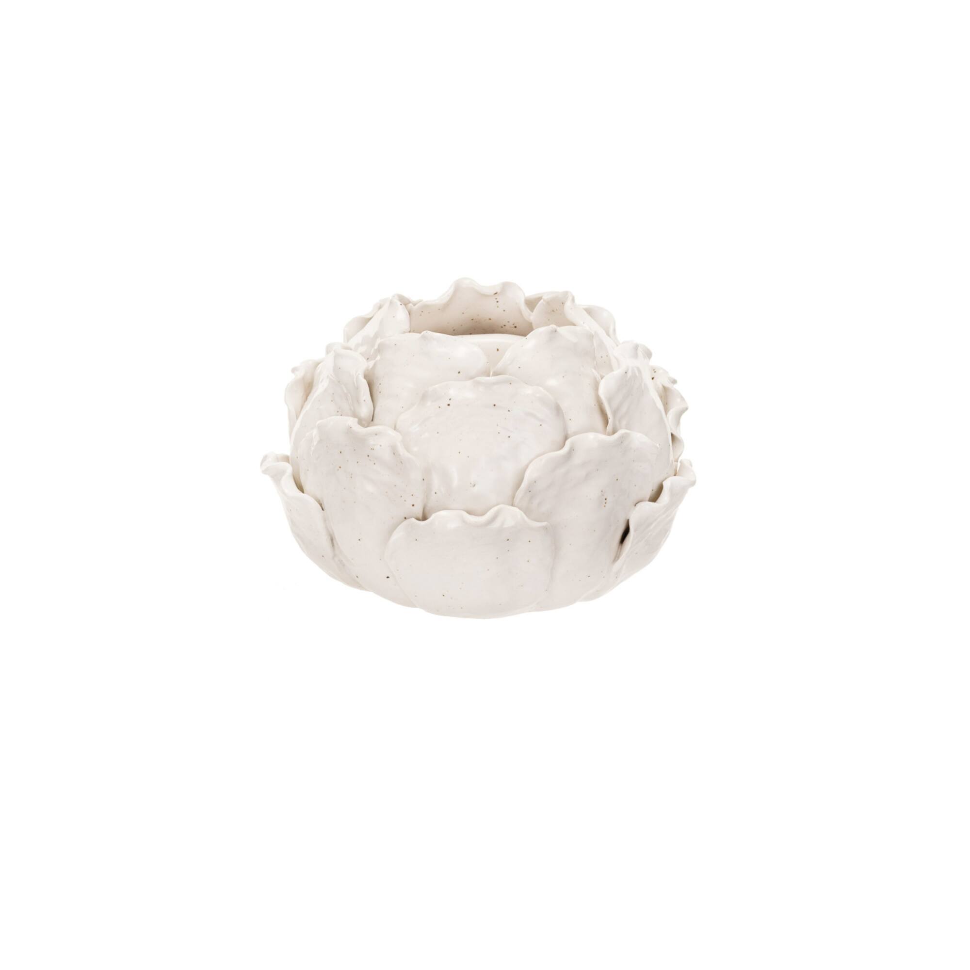 Hello Honey® 5" Cream Artichoke Tealight Stoneware Candle Holder